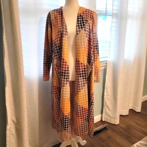 Lularoe Unicorn Sarah - Houndstooth Open Long Cardigan